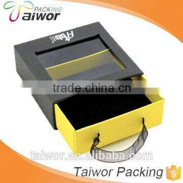 Popular fancy drawer packaging box with PVC for gifts