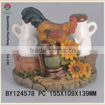 Country Style Oil & Vinegar Holder Polyresin Kitchen Set