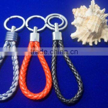 2016 custom high quality braided real leather car key holder