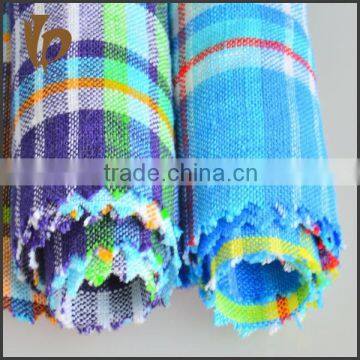 pure linen fabric for india style wholesale plaid shirts