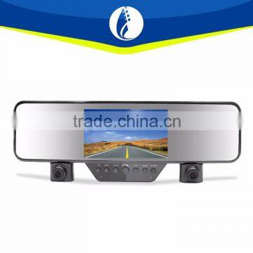 dual camera dashboard car rearview mirror camera DVR gps tracker