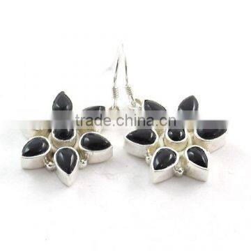 Fashionable jewelry semi precious stone gemstone jewelry silver earrings