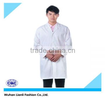 100% cotton or T/C mens white long sleeve lab coats cheap