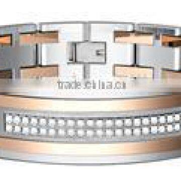 Fashion Men Gold Titanium Bracelets Wholesale Textured Stainless Steel Bracelets & Bangle photo-2