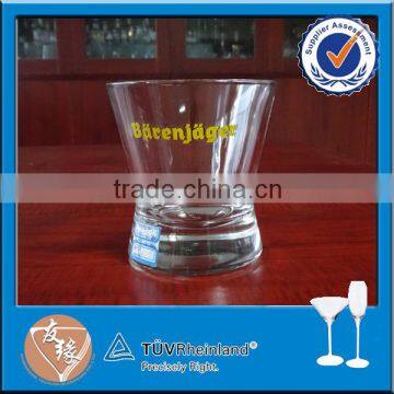 Custom made unique round bottom thick drinking glass 9oz