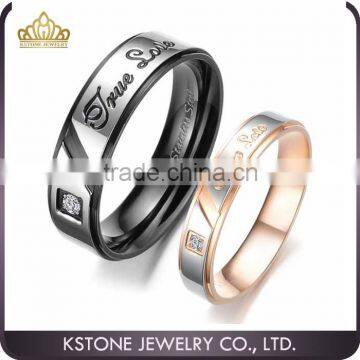 KSTONE Fashion true love stainless steel wedding rings, engraved couple ring