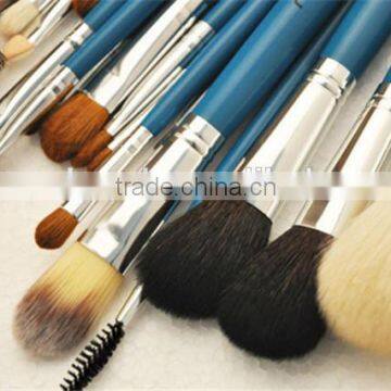 High Quality 17pcs Goat Hair Professional Makeup Brushes with PU Bag