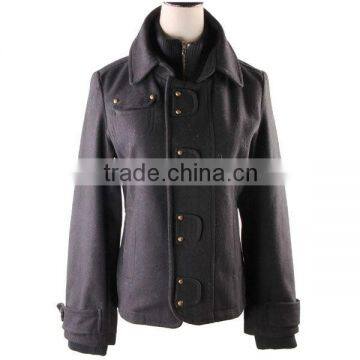 Fashionable Women Wool Jacket with collar