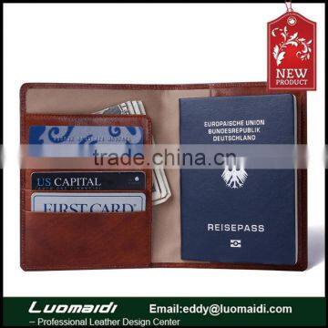 handmade top quality genuine cowhide leather passport holder, passport case from China Guangzhou factory