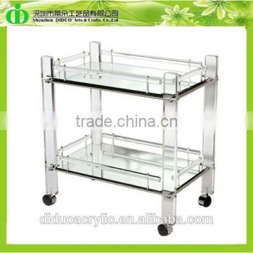 DDA-0037 Trade Assurance Acrylic Book Cart With Wheel