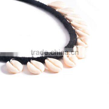 Fashion Necklaces Women Jewelry 2016 Suede Braided Black Rope Sea Shell Pendants Beachwear Choker Necklaces For Summer photo-3