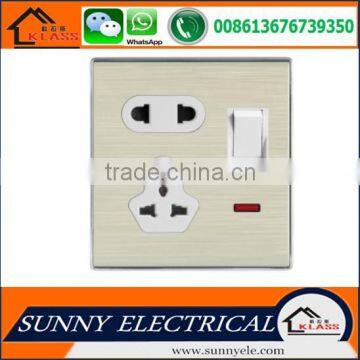 KB8 modern british standard type factory suppiler electric wall switched socket with neon with CE certification