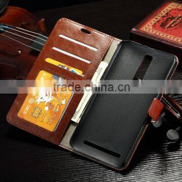 2015 Crazy horse wallet moblie phone custom design rugged case for asus zenfone 2 ze551ml