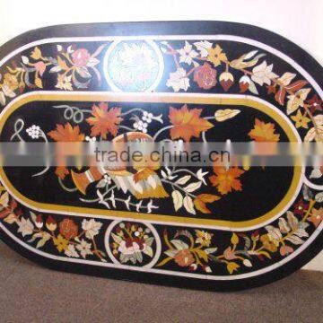 Marquetry Marble Pietra Dura Dining Table Top