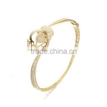 925 Sterling Silver Bangle Bracelet Jewelry Gold Rose Bangle High Quality Jewelry Sbg206R photo-3