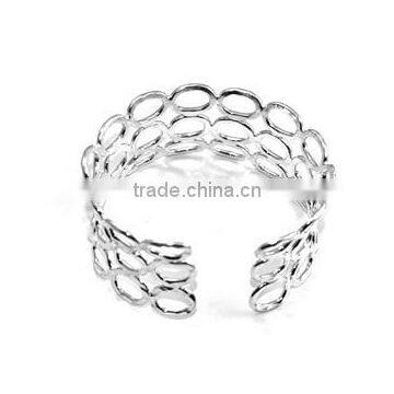 Cuff open oval plain link sterling silver