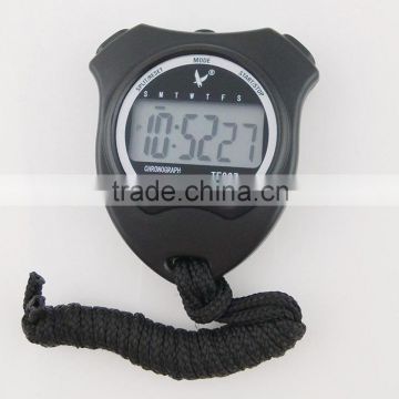 Black Handheld 1 Row Big-digit Display 2 laps split time Sports Stopwatch Timer TF307