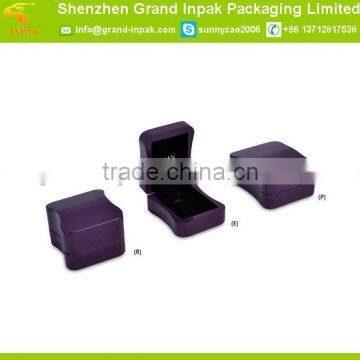 Stylish glossy finish purple color wooden jewelry box ring box