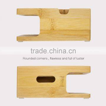 Natural Wood Stand Base Popular Portable Charger Wooden Stand for IPhone for Apple Watch Stand photo-3