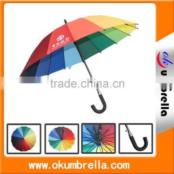 Promotional Rainbow Golf Umbrella With Long Shaft