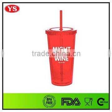 Hot Sale Bpa Free Double Wall Insulated Tumbler With Straw 20 Ounce