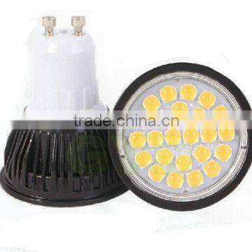 4w 220v 350lm 3000k gu10 led spotlight black color housing integrated lens