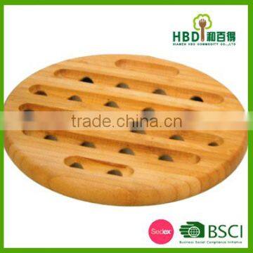 Kitchen Round Shape Wooden Pot Holder Wooden Pot Mat