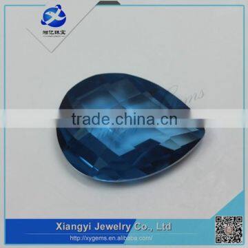 China New Items Pear Checker Cut 120# Blue Spinel Gemstone for Jewelry