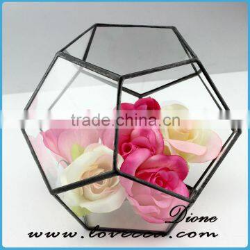 2015 Best sale wholesale indoor plant glass terrarium clear glass geometrical hanging terrarium