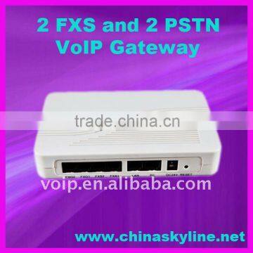 VoIP SIP 2 FXS+2 PSTN port ata device adapter