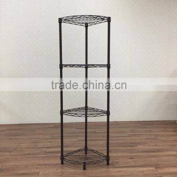 4 Tier corner bathroom triangle shelf storage rack powder coating black