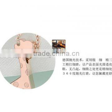 Fashion Stainless Steel Deer Charm Necklace Silver Deer Necklace Deer Head Necklace photo-2