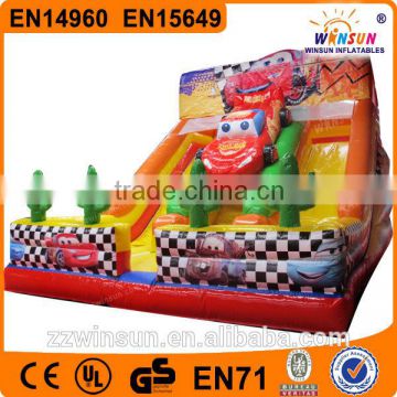 cartoon car novel pvc inflatable toy blow up slides