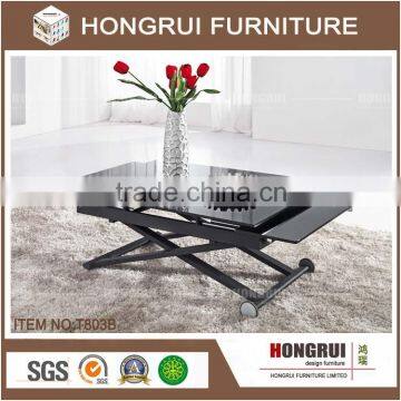 Function glass dining table,moden extention metal table