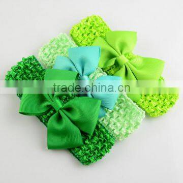 Children's Headdress V Ribbon Bow With South Korea Silk Elastic Hair Band photo-4