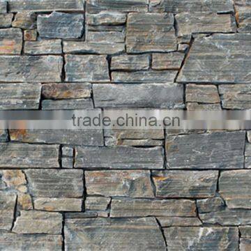 Natural brown slate stone panels for exterior finish