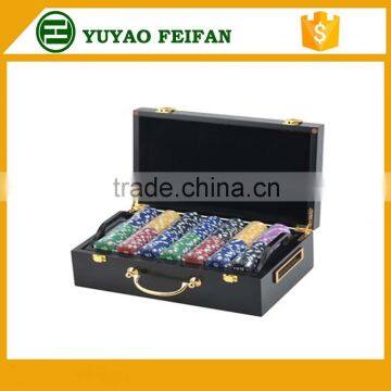 500pcs poker chips set wooden case casino poker chip set