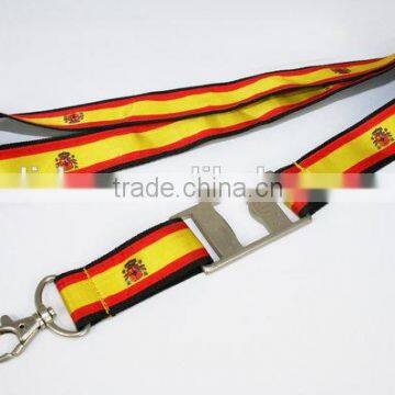 Rabbion satin on yellow polyester lanyard with Oval Hook and buckle release