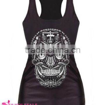 Black Scary Ladies Skull Snake 3D Printed Tank Top BX121 tank top women