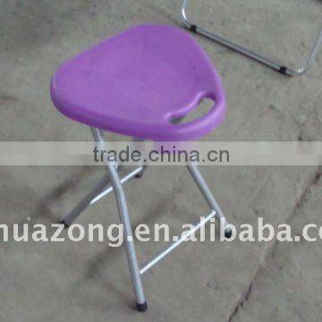 Silvery steel and purple board plastic chair