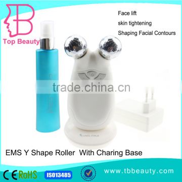 oemodm factoryprice New Design mini USB EMS RF roller facial Lift device With Charging Base