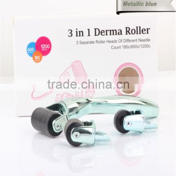 3 in 1 titanium micro needle roller system micro needle roller acne scar removal 3 in 1derma roller for sale