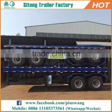 Durable 20ft 40ft Container Transport Semi Trailer 30 Ton Low Flatbed Semi Trailer photo-4