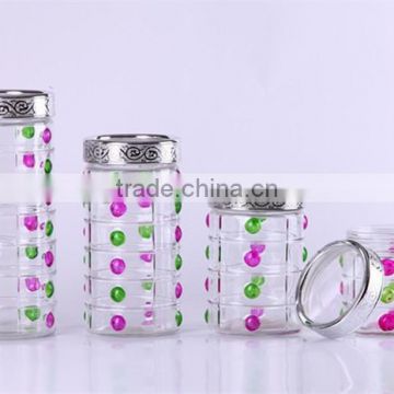 4pcs wholesale glass jar with display cover