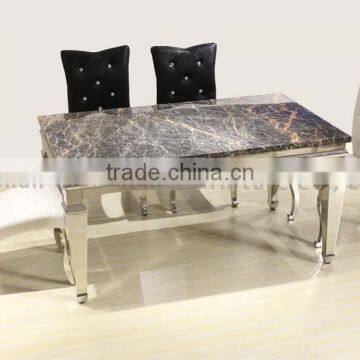 Marble Top Table With Stainless Steel Frame for Dining Room photo-3