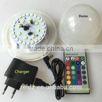 24RGB+8W wedding funiture decoration battery 6.4W LED Bulb Light