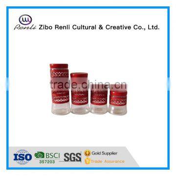 4 Pieces Large Glass Sweet Storage Jars in Different Color Metal Coat photo-4