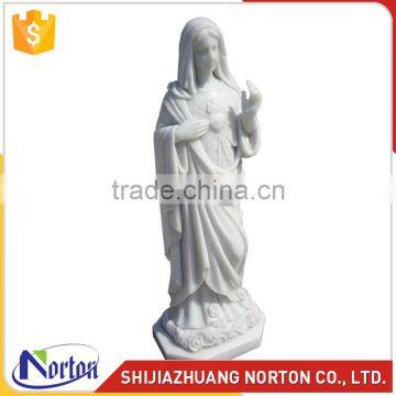 Europe pure white marble our lady of fatima statue life size NTMS0959A