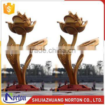 Large stainless steel rose sculpture for square decor NTS-010LI