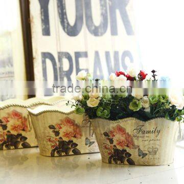 Colorful Indoor Festival Decorative Oval Metal Flower Pot photo-2
